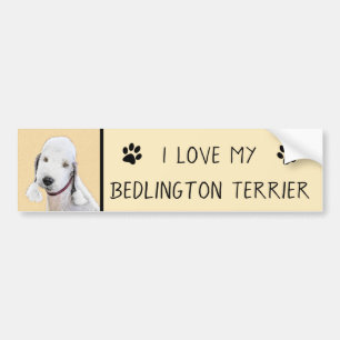 Autocollant De Voiture Bedlington Terrier Peinture - Art Chien original