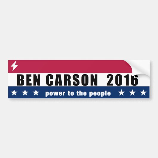 Autocollant De Voiture Ben Carson pour le président 2016 puissance aux (Devant)