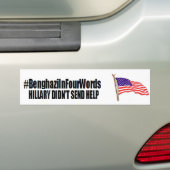 Autocollant De Voiture #benghaziInFourWords : Hillary n'a pas envoyé (En voiture)