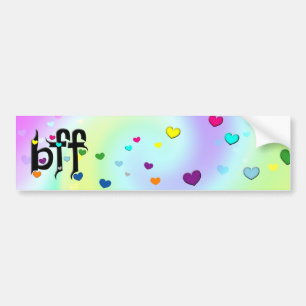 Autocollant De Voiture bff ~ coeurs