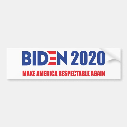 Autocollant De Voiture Biden 2020 rend l'Amérique respectable à nouveau (Devant)