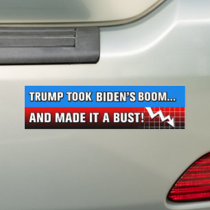Autocollant De Voiture Biden Boom Trump Récession Tarifs