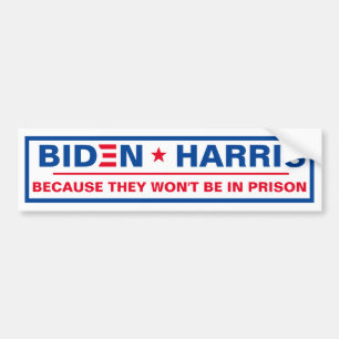 Autocollant De Voiture Biden - Harris Parce qu'ils ne seront pas en priso