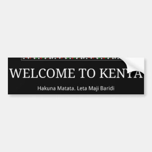 Autocollant De Voiture Bienvenue sur Magical Kenya : Hakuna Matata