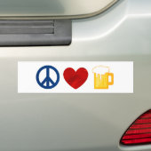 Autocollant De Voiture Bière d'amour de paix (En voiture)