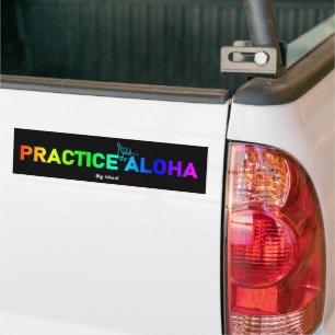 Autocollant De Voiture Big Island Practice Aloha Rainbow Shaka Hang