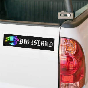 Autocollant De Voiture BIG ISLAND - Tribal Honu Rainbow