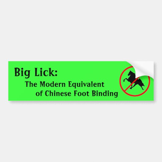 Autocollant De Voiture Big Lick : L'équivalent moderne (Devant)