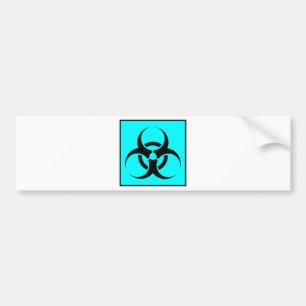 Autocollant De Voiture Bio bleu de avertissement de symbole de signe de