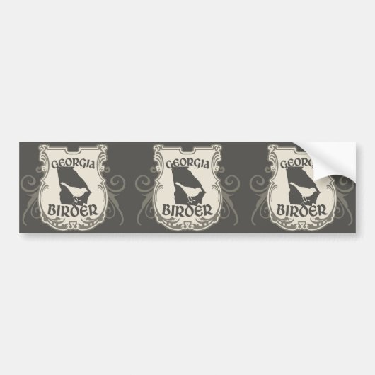 Autocollant De Voiture Birder de la Géorgie (Devant)