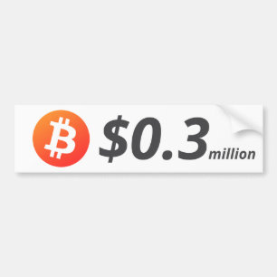 Autocollant De Voiture Bitcoin 0,3 M$ (300 K$) Un Million