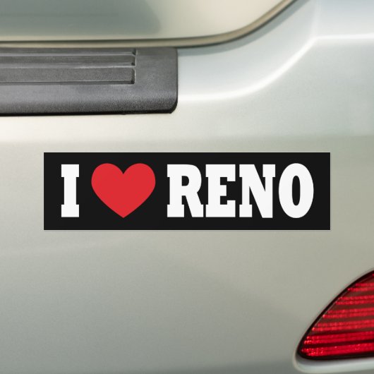 Autocollant De Voiture Black and White I Love Reno (En voiture)