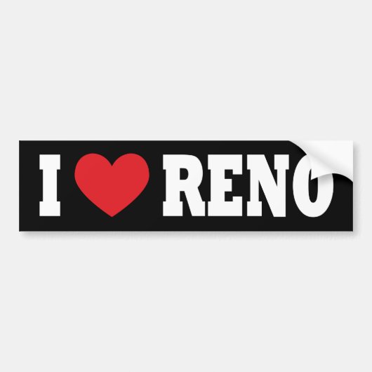 Autocollant De Voiture Black and White I Love Reno (Devant)