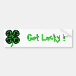 Autocollant De Voiture Black Green Clover Heart St Patty's Day Bumper S