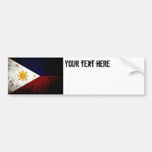 Autocollant De Voiture Black Grunge Philippines Flag