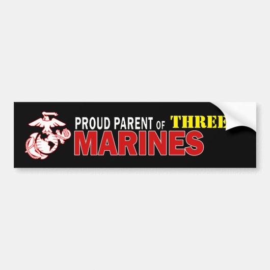 Autocollant De Voiture Black Proud Parent Multiple Marines (Devant)