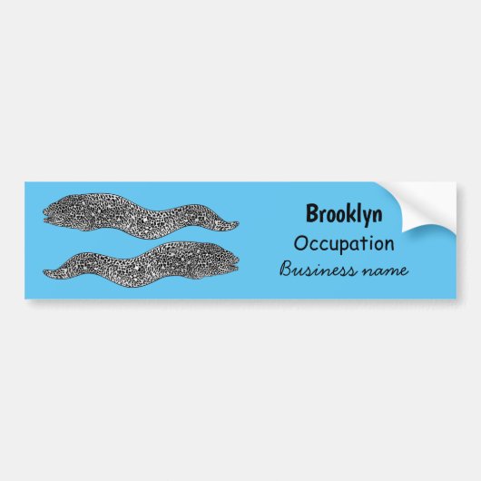 Autocollant De Voiture Black spotted moray eel cartoon (Devant)