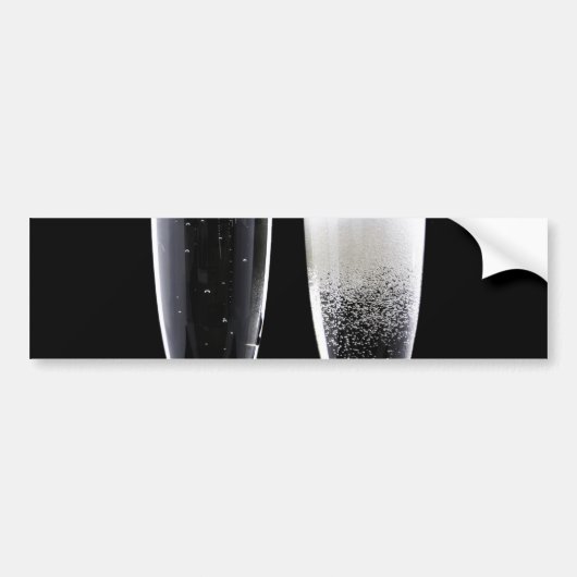 Autocollant De Voiture Black White Champagne Bouteille Festive Lunettes d (Devant)
