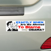 Autocollant De Voiture Blâme Obama ! (En voiture)