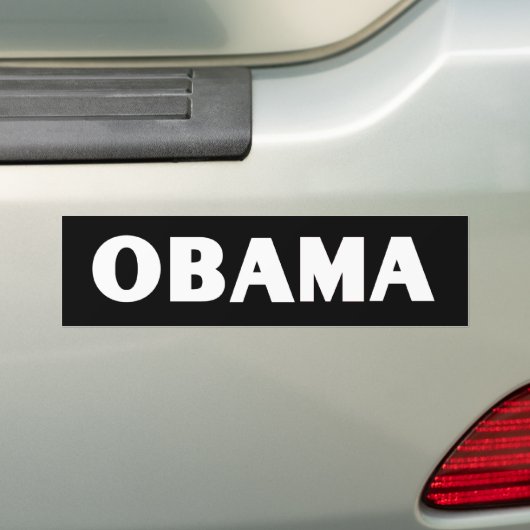 Autocollant De Voiture Blanc d'Obama sur l'adhésif pour pare-chocs noir (En voiture)