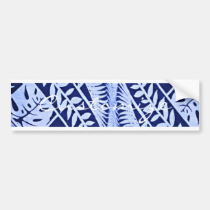 Autocollant De Voiture Bleu blanc Feuille Motif Thunder_Cove