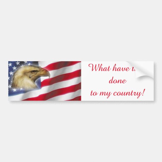 Autocollant De Voiture Bleu blanc rouge d'Eagle pleurant et de drapeau (Devant)