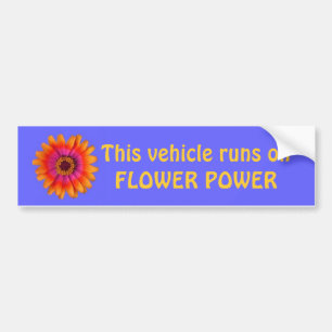 Autocollant De Voiture bleu d'adhésif pour pare-chocs de flower power, c