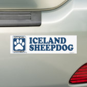 Autocollant De Voiture Bleu de chien de berger de l'Islande (En voiture)