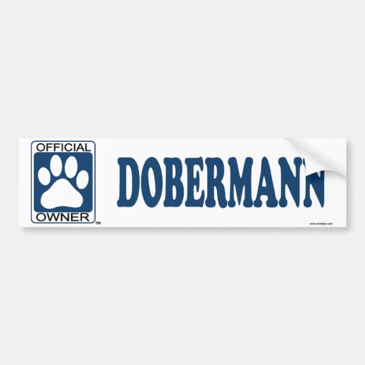 Autocollant De Voiture Bleu de Dobermann (Devant)