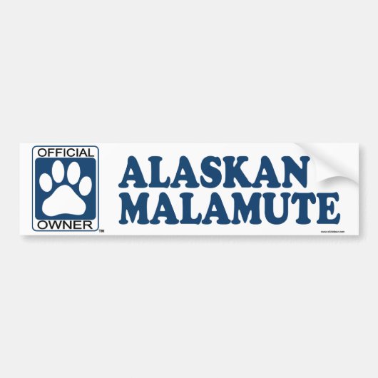 Autocollant De Voiture Bleu de Malamute d'Alaska (Devant)