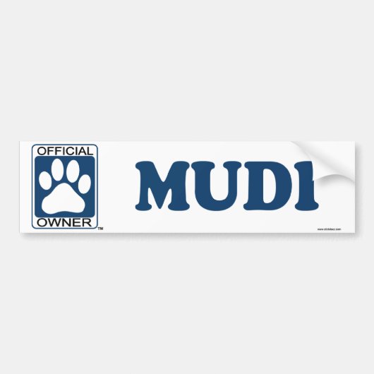 Autocollant De Voiture Bleu de Mudi (Devant)