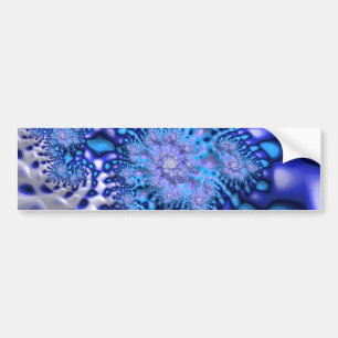 Autocollant De Voiture Bleu et blanc Trippy Super Fractal  Abstrait
