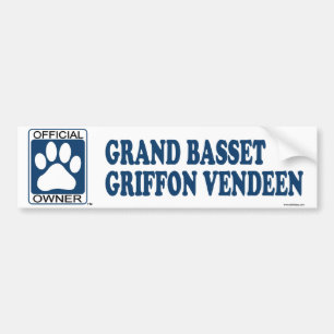 Autocollant De Voiture Bleu grand de Vendeen de griffon de basset
