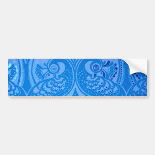 Autocollant De Voiture Bleu Oriental Peacock Birds