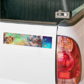 AUTOCOLLANT DE VOITURE BLUE BUTTERFLY WITH GREEN GOLD SPARKLES (Sur camion)