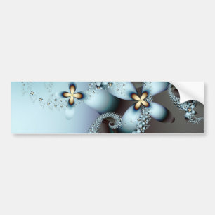 Autocollant De Voiture Blue Gold Cute Abstrait Floral