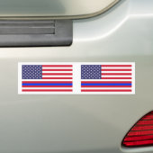 Autocollant De Voiture "BLUE LINE MINCE sur le DRAPEAU " (En voiture)