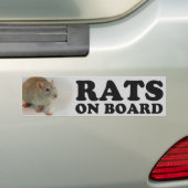 Autocollant De Voiture (Blue) Rats on board (En voiture)