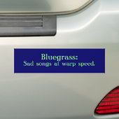 Autocollant De Voiture Bluegrass : Chansons tristes à la vitesse de (On Car)