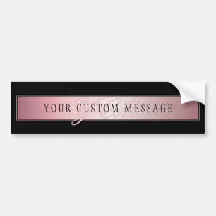 Autocollant De Voiture Blush Élégant Faux Or Rose Votre Message