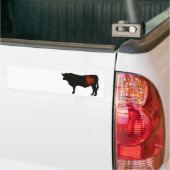 Autocollant De Voiture Boeuf noir d'Angus d'amour (Sur camion)