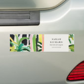 Autocollant De Voiture Boho Chic Green Tropical Leafy Foliage Botanical (En voiture)