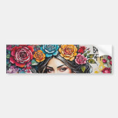 Autocollant De Voiture Boho Floral "Back Off" (Devant)