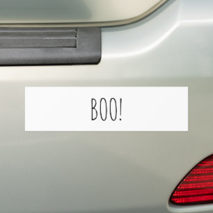 Autocollant De Voiture Boom noir blanc simple typographie drôle Halloween