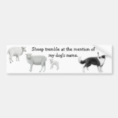 Autocollant De Voiture Border collie et moutons vivant en troupe (Devant)
