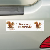 Autocollant De Voiture BORN TO GO CAMPING Fun Squirl Cute Animal quota (En voiture)