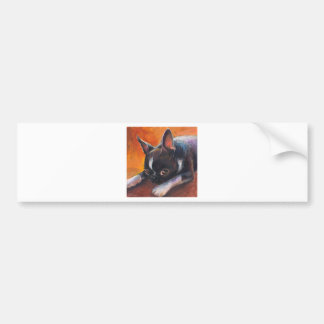 Autocollant De Voiture Boston Terrier peignant le chien Svetlana Novikova