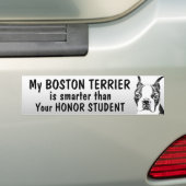Autocollant De Voiture Boston Terrier - plus futé que l'étudiant - drôle (En voiture)