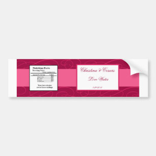 Autocollant De Voiture Boucles/Boucles Rose Étiquette De Bouteille D'Eau