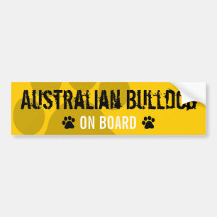 Autocollant De Voiture Bouledogue australien à bord
